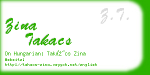 zina takacs business card